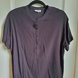 Frank & Oak Black Short Sleeve Blouse